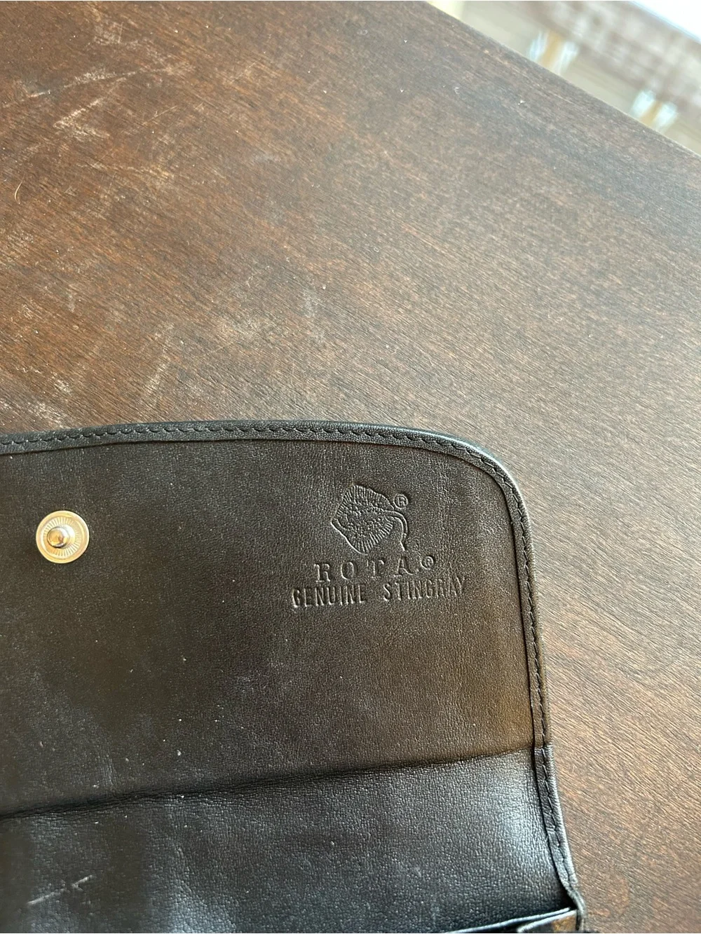ROTA Genuine Stingray Black and White Foldover Wallet